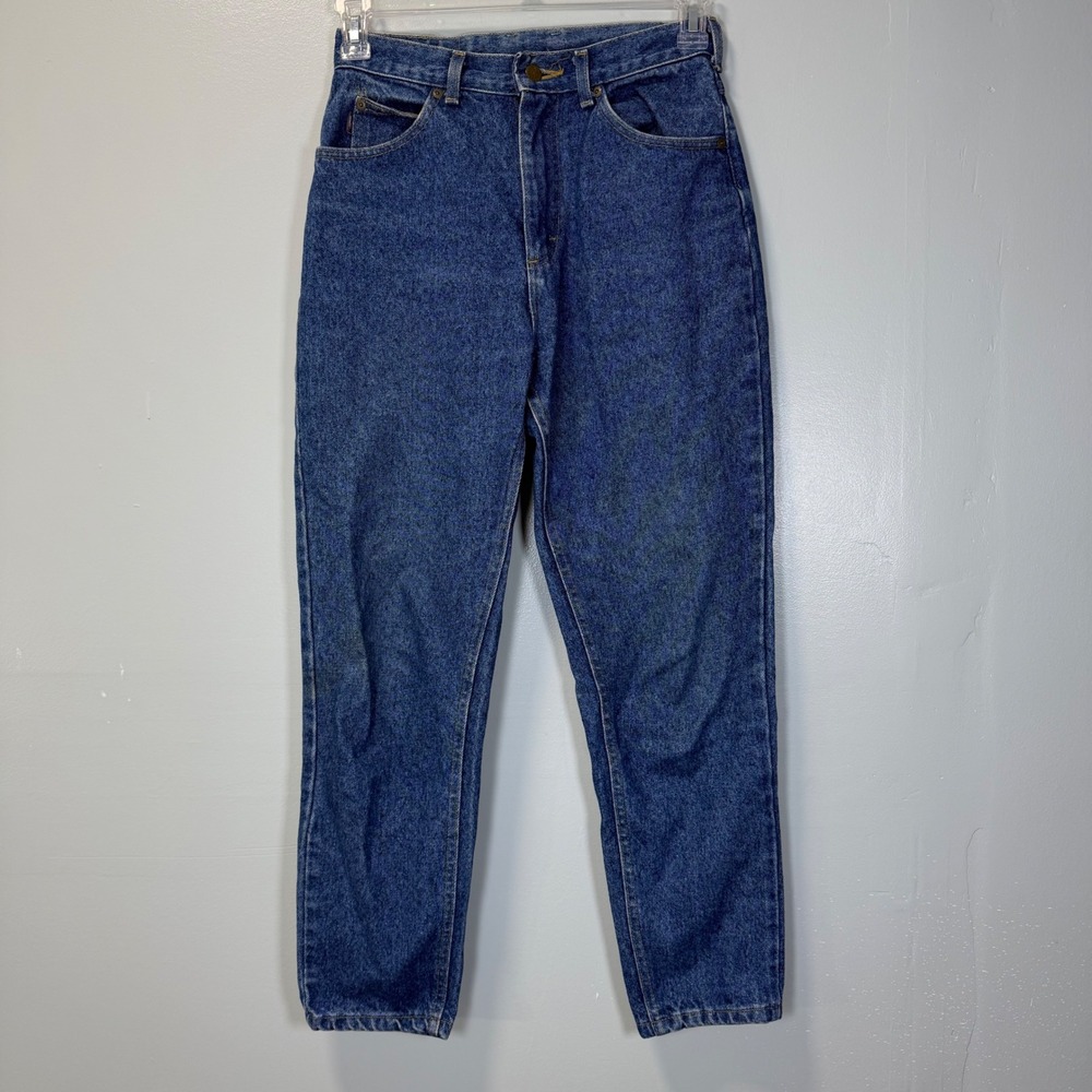 Vintage Riders High Waisted Tapered Leg Mom Jeans Medium Wash Blue Denim 26x27